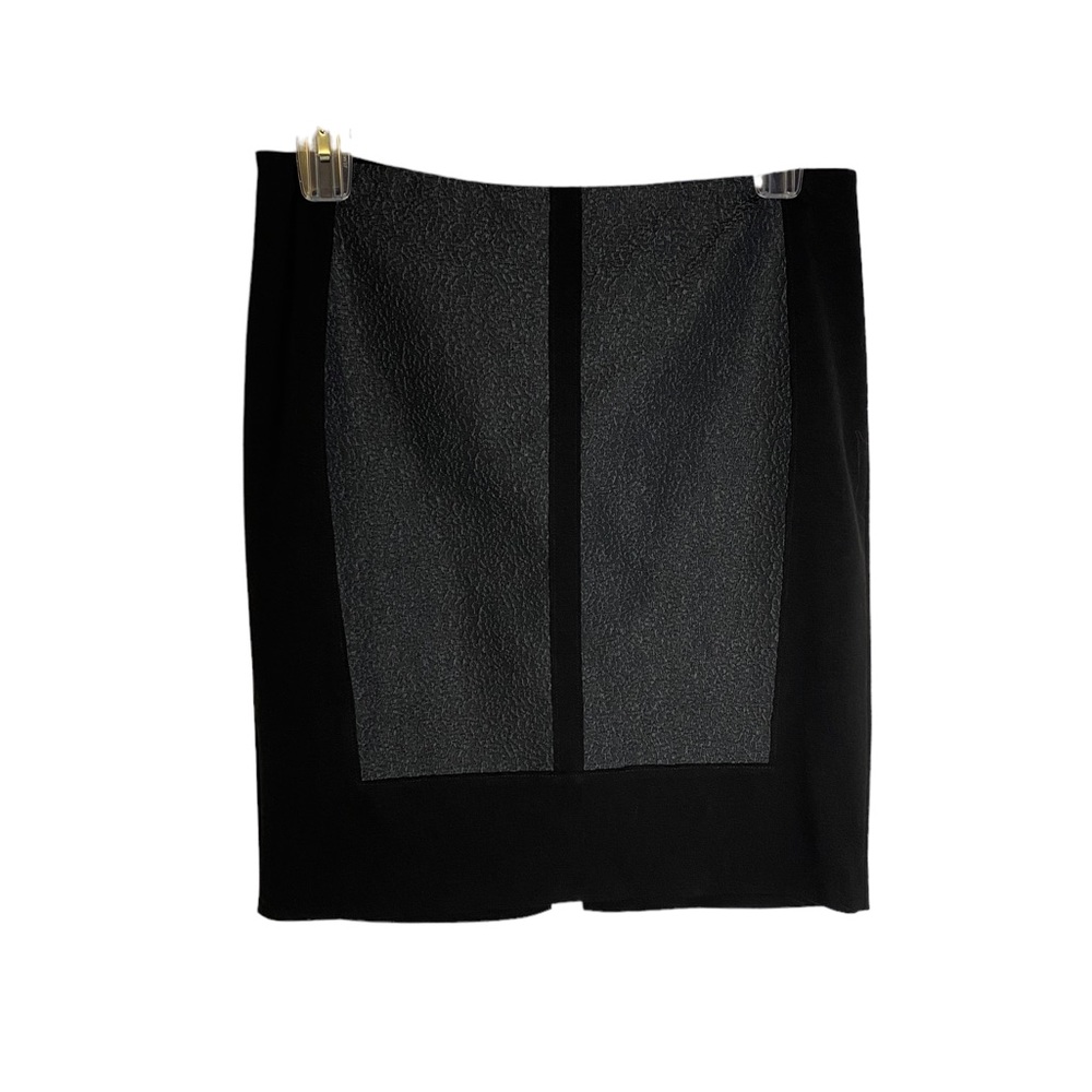 Tahari Black Panel Textured Mini Pencil Skirt Woman’s 10